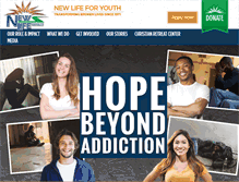 Tablet Screenshot of newlifeforyouth.com