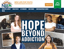 Tablet Screenshot of newlifeforyouth.org